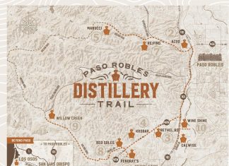 Paso Robles Distillery Trail map